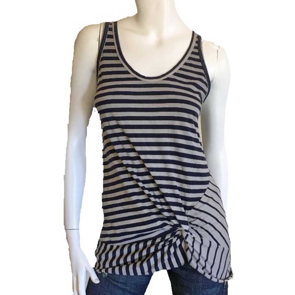 NWT Stateside Gray & Navy Striped Halter Top